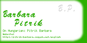 barbara pitrik business card